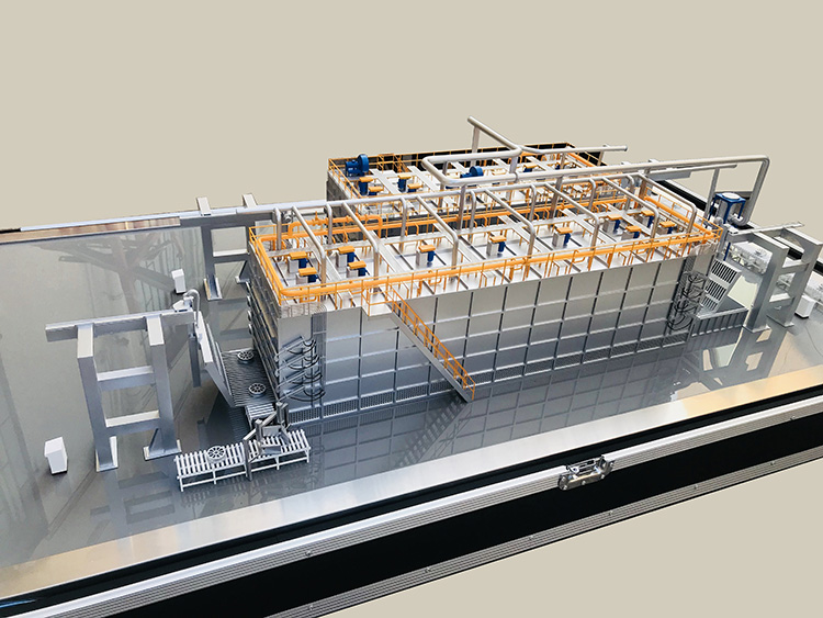 工業用爐模型廢鋁生產線北京模型公司制作完畢德國展出